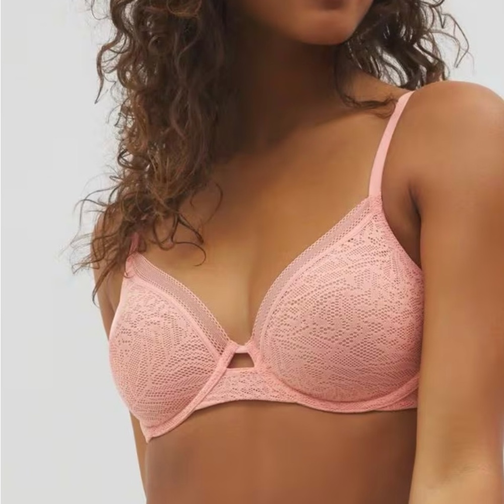 Soma Unlined Perfect coverage Lace Bra in Coral‎ - Picture 5 of 7